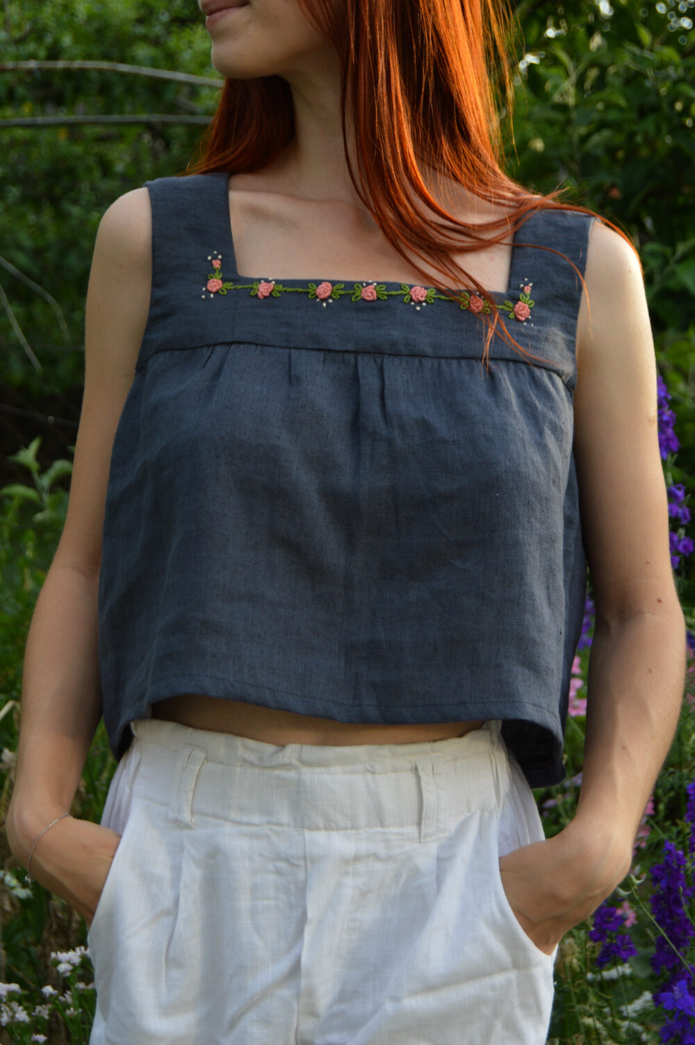 DSC_0105 Holly Hand Embroidered Crop Top