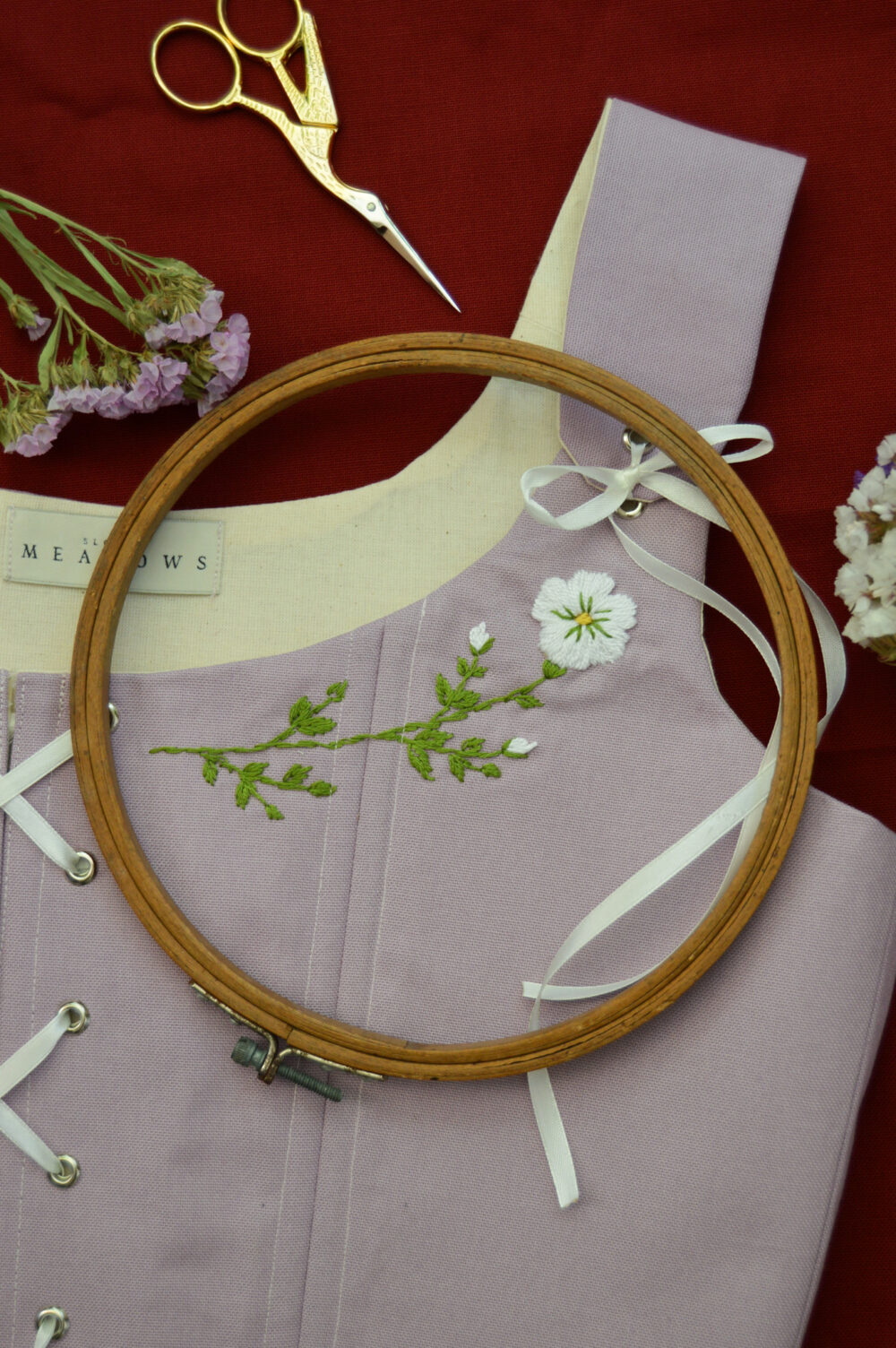 Handmade embroidered corset