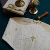 Handmade embroidered underbust corset stars in ivory color
