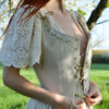 Handmade embroidered corset flower custom made