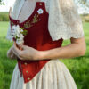 Handmade embroidered corset flower