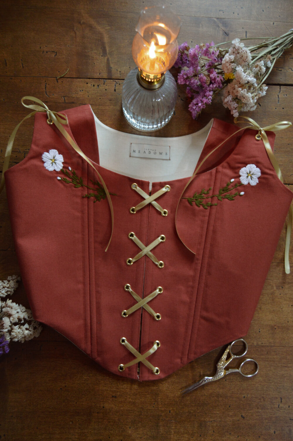 Embroidered Renaissance Corset Bodice