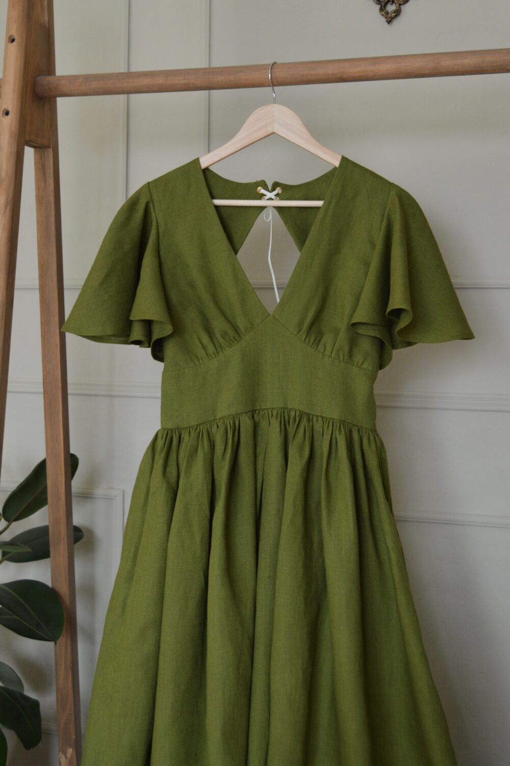 DSC_0544 Florence dress in Moss Green Linen