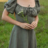 DSC_0911 Francesca Dress in Sage Green Linen