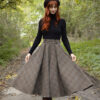 Beautiful warm wool Aurora skirt for colder seasons with pockets, belt loops, and an elastic waistband at the back.