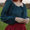 Long sleeves blouse Long sleeves blouse Amelia in petrol color