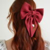 DSC_0796 Hand Embroidered Hair Bow Snowdrop