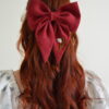 DSC_0797 Hand Embroidered Hair Bow Snowdrop