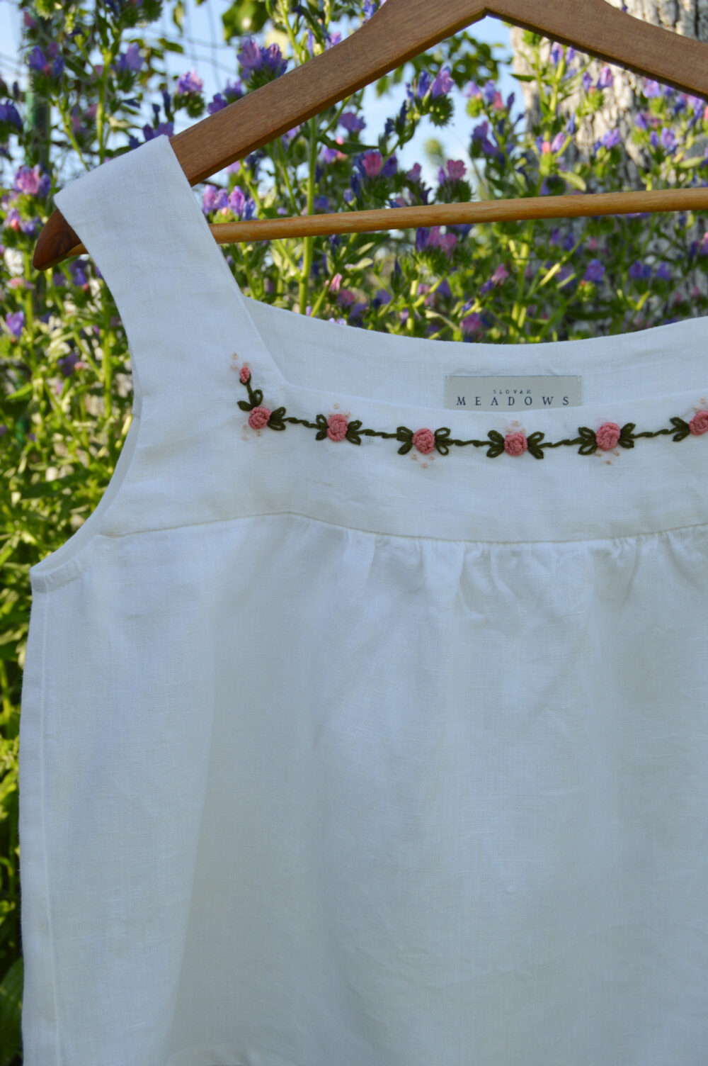 DSC_0028 Holly Hand Embroidered Crop Top size: L, SALE (slight discoloration on the fabric)
