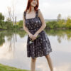 DSC_0077 Daisy dress in Anthracite Floral Fabric Size: L