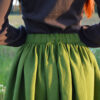 DSC_0031 Belle Skirt With Elastic Waistband In Moss Green Linen Size: M,XL