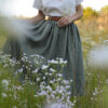 DSC_0808 Violet Skirt in Sage green Linen, Waist: 94-100cm