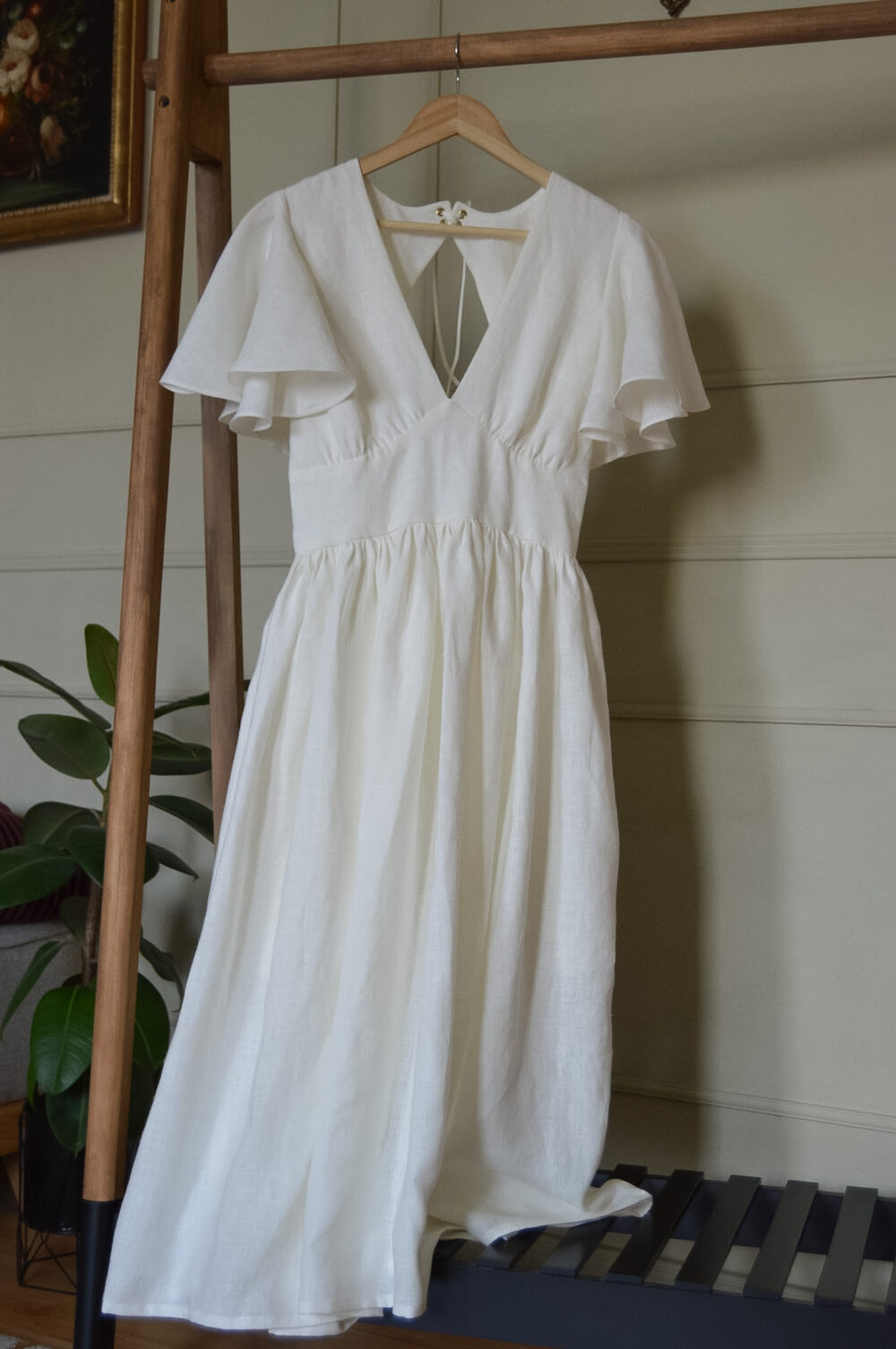 DSC_0198 Florence dress in Ivory linen Size: L