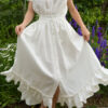 Isabelle Skirt in Ivory Linen Size: M