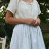 DSC_0024 Belle Skirt With Elastic Waistband in Bellflower Cotton